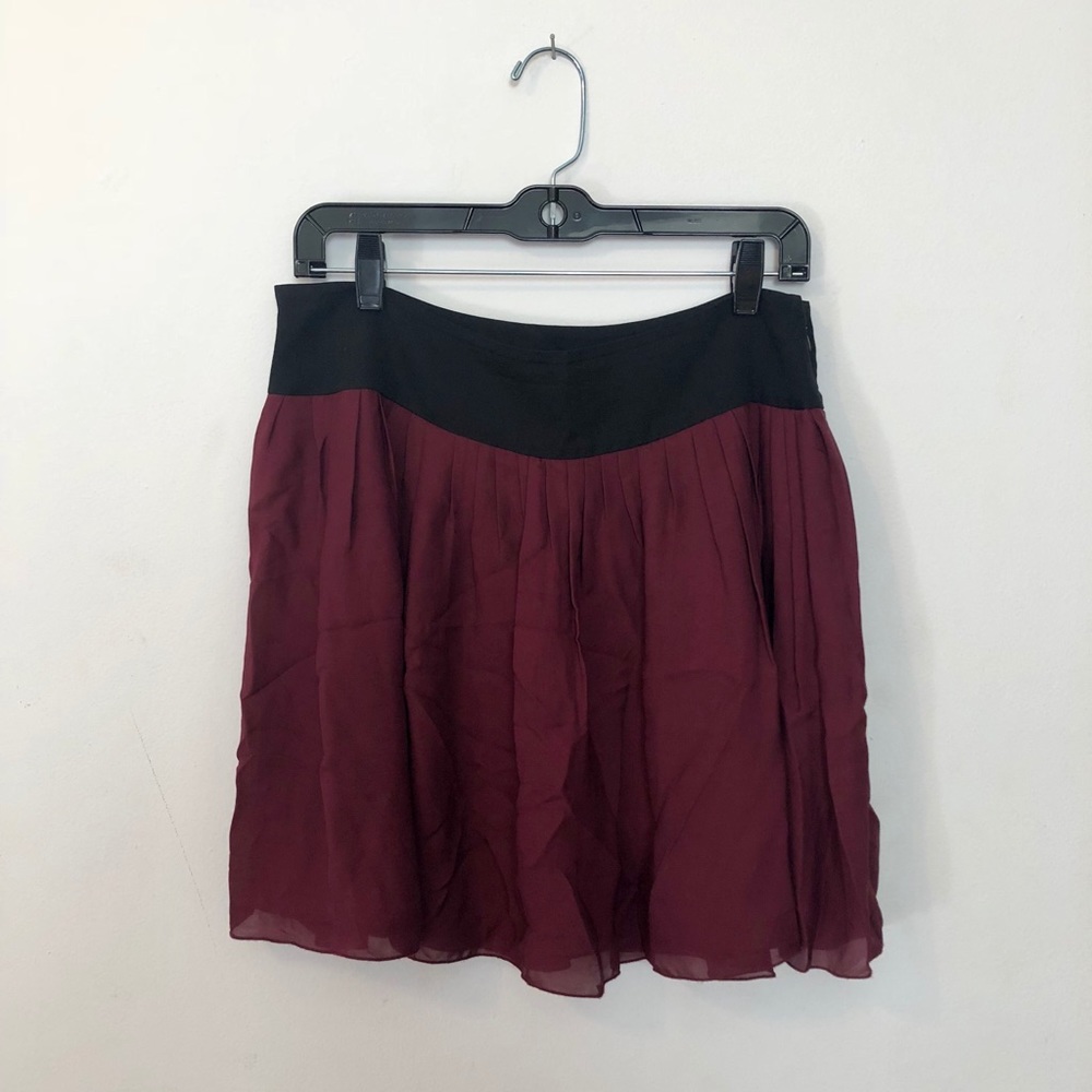 Pleated Maroon Banana Republic Skirt